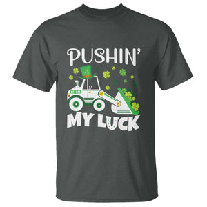 St Patricks Day Boys Truck T Shirt Pushing My Luck Tractor Toy Lover TS02 Dark Heather Print Your Wear