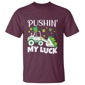 St Patricks Day Boys Truck T Shirt Pushing My Luck Tractor Toy Lover TS02 Maroon Print Your Wear