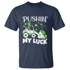 St Patricks Day Boys Truck T Shirt Pushing My Luck Tractor Toy Lover TS02 Navy Print Your Wear