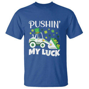 St Patricks Day Boys Truck T Shirt Pushing My Luck Tractor Toy Lover TS02 Royal Blue Print Your Wear