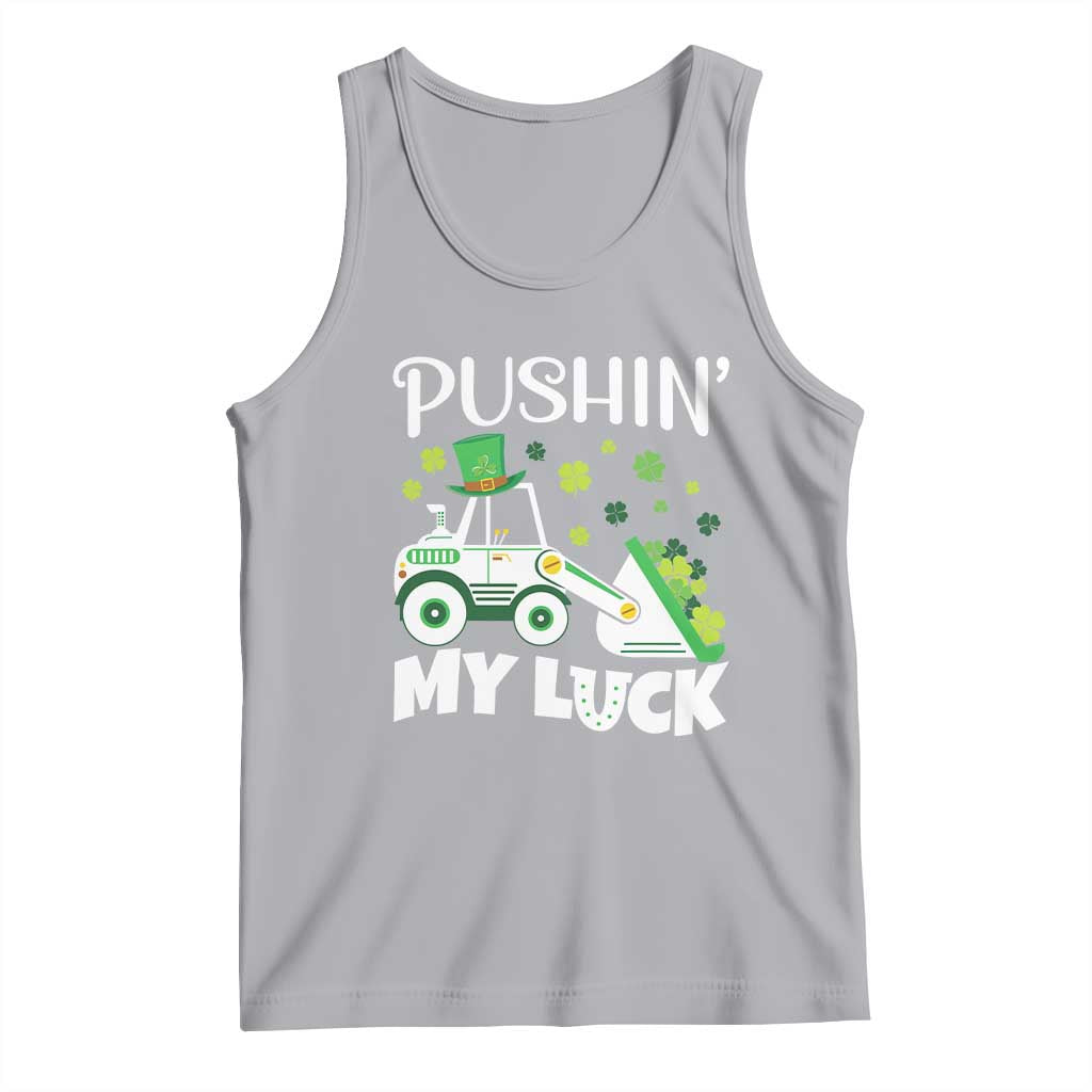 St Patricks Day Boys Truck Tank Top Pushing My Luck Tractor Toy Lover TS02 Athletic Heather Print Your Wear