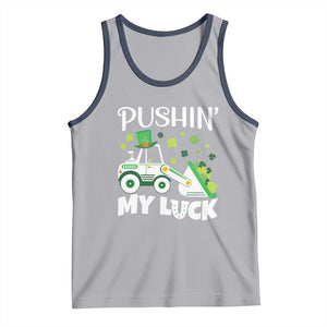 St Patricks Day Boys Truck Tank Top Pushing My Luck Tractor Toy Lover TS02 Athletic Heather Navy Print Your Wear