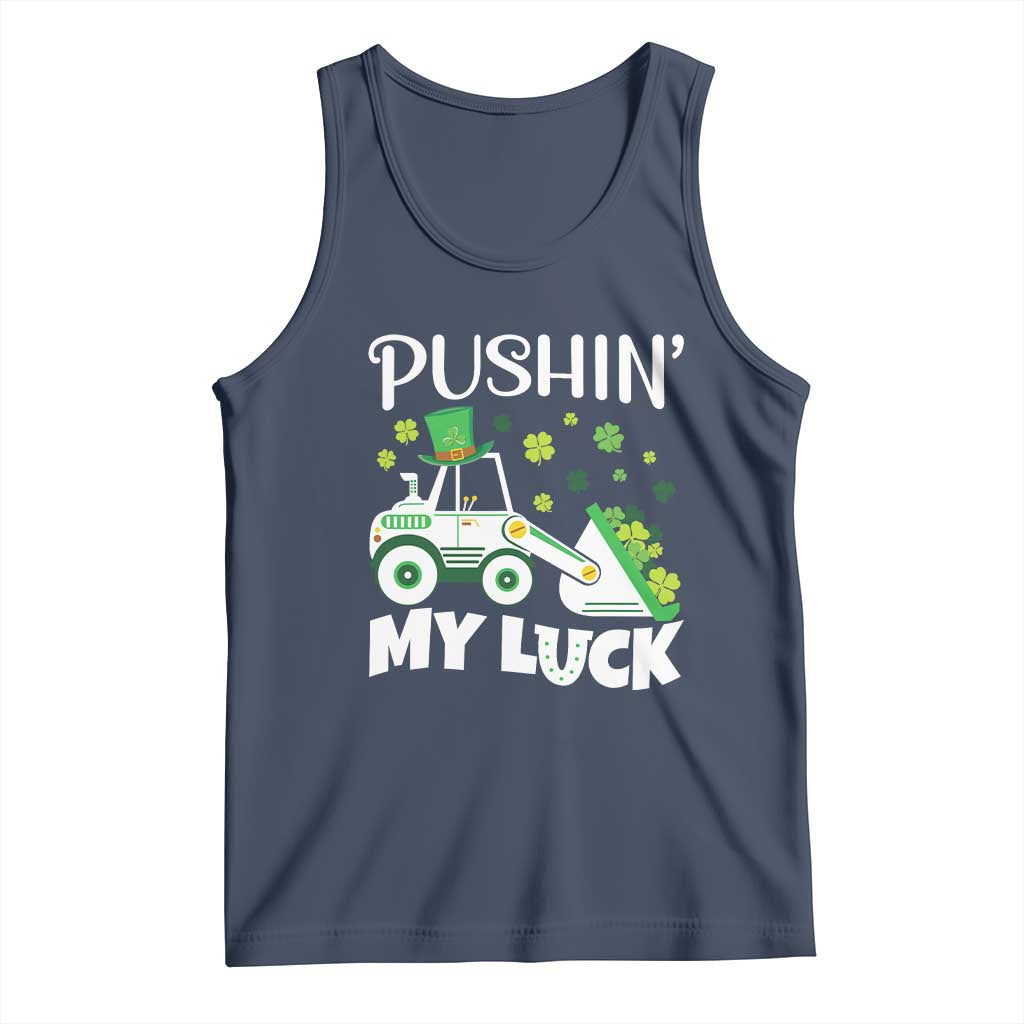 St Patricks Day Boys Truck Tank Top Pushing My Luck Tractor Toy Lover TS02 Navy Print Your Wear