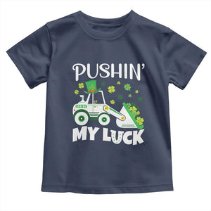 St Patricks Day Boys Truck Toddler T Shirt Pushing My Luck Tractor Toy Lover TS02 Navy Print Your Wear