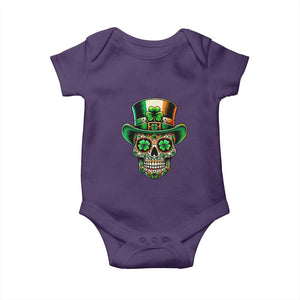 San Patties Irish Sugar Skull Baby Onesie St Patricks Day Of The Dead TS02 Purple Print Your Wear
