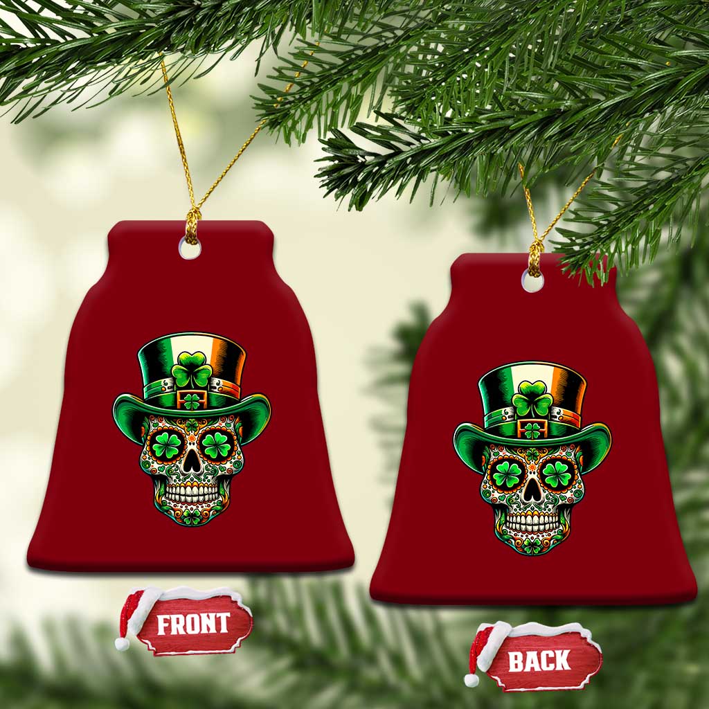 San Patties Irish Sugar Skull Ceramic Ornament St Patricks Day Of The Dead TS02 Print Your Wear