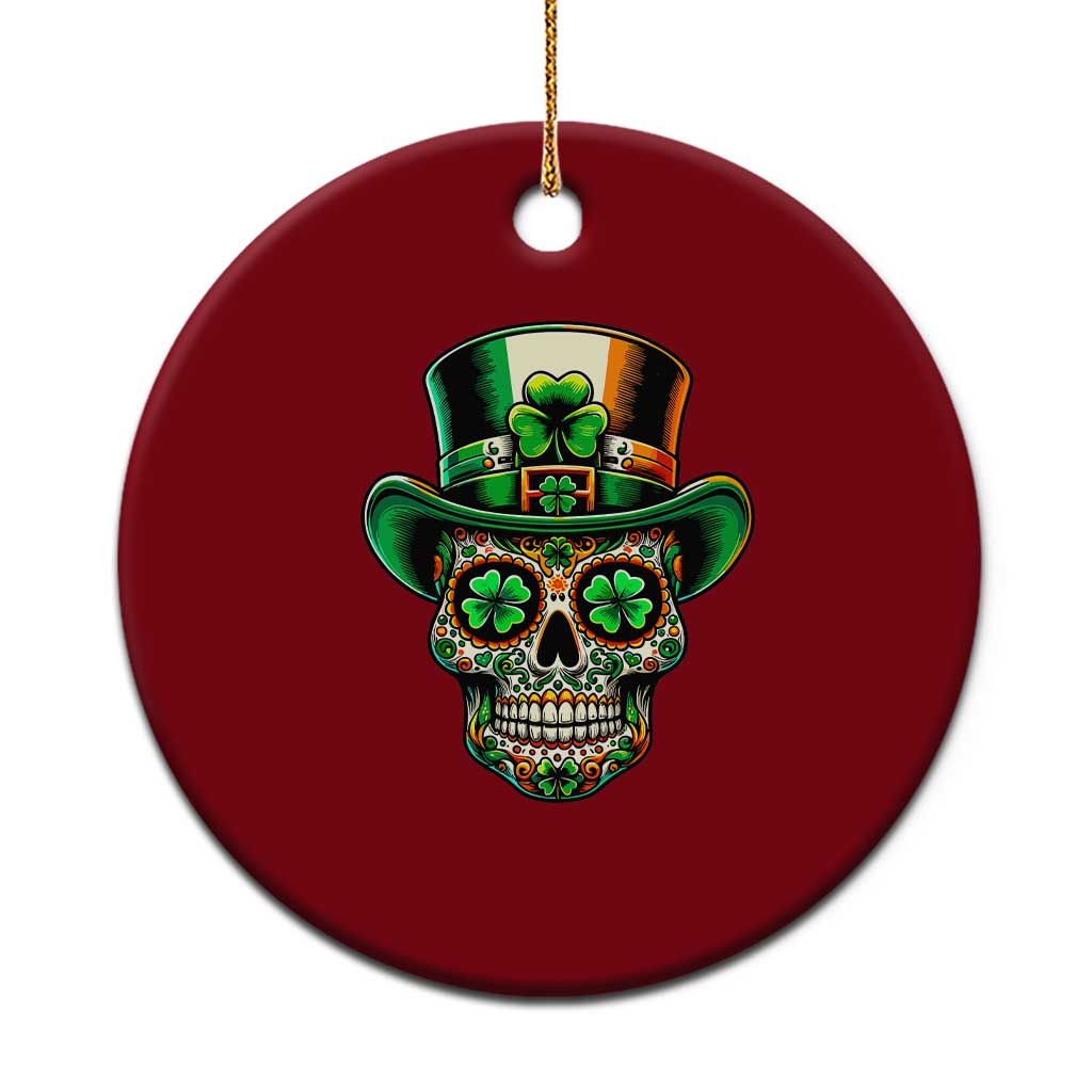 San Patties Irish Sugar Skull Ceramic Ornament St Patricks Day Of The Dead TS02 1pc Red Print Your Wear