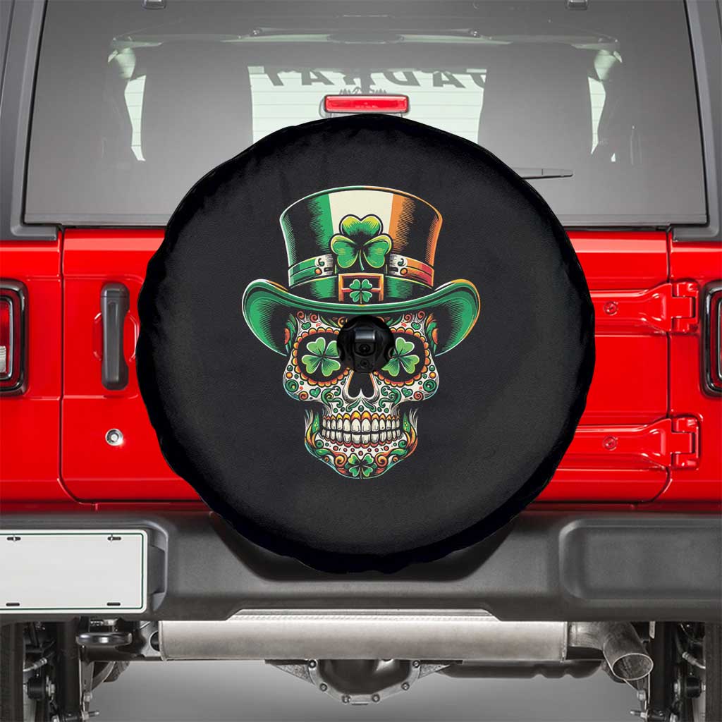 San Patties Irish Sugar Skull Spare Tire Cover St Patricks Day Of The Dead TS02 Black Print Your Wear