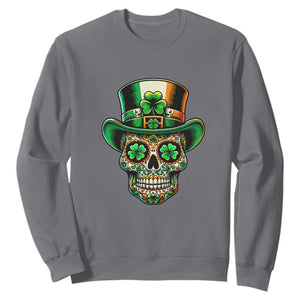 San Patties Irish Sugar Skull Sweatshirt St Patricks Day Of The Dead TS02 Charcoal Print Your Wear