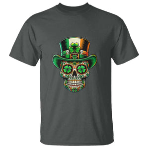 San Patties Irish Sugar Skull T Shirt St Patricks Day Of The Dead TS02 Dark Heather Print Your Wear