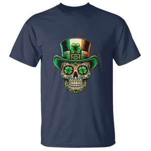San Patties Irish Sugar Skull T Shirt St Patricks Day Of The Dead TS02 Navy Print Your Wear