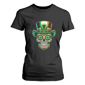 San Patties Irish Sugar Skull T Shirt For Women St Patricks Day Of The Dead TS02 Black Print Your Wear