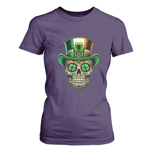 San Patties Irish Sugar Skull T Shirt For Women St Patricks Day Of The Dead TS02 Purple Print Your Wear