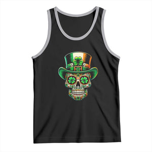 San Patties Irish Sugar Skull Tank Top St Patricks Day Of The Dead TS02 Black Athletic Heather Print Your Wear