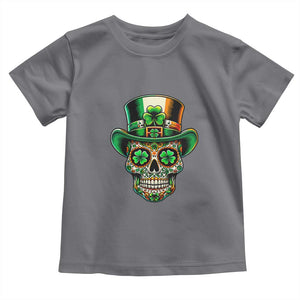 San Patties Irish Sugar Skull Toddler T Shirt St Patricks Day Of The Dead TS02 Charcoal Print Your Wear