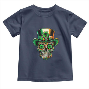 San Patties Irish Sugar Skull Toddler T Shirt St Patricks Day Of The Dead TS02 Navy Print Your Wear