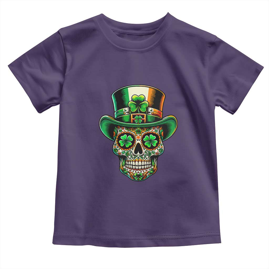 San Patties Irish Sugar Skull Toddler T Shirt St Patricks Day Of The Dead TS02 Purple Print Your Wear