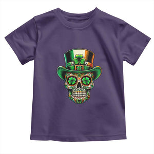 San Patties Irish Sugar Skull Toddler T Shirt St Patricks Day Of The Dead TS02 Purple Print Your Wear