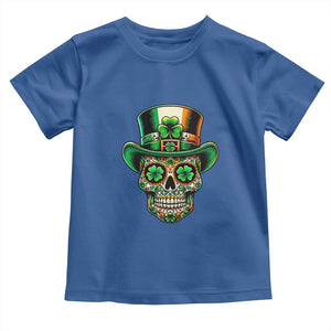 San Patties Irish Sugar Skull Toddler T Shirt St Patricks Day Of The Dead TS02 Royal Blue Print Your Wear