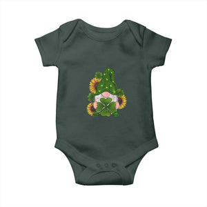 St Patrick's Day Cute Gnomes Baby Onesie Holding Shamrock Sunflower TS02 Print Your Wear