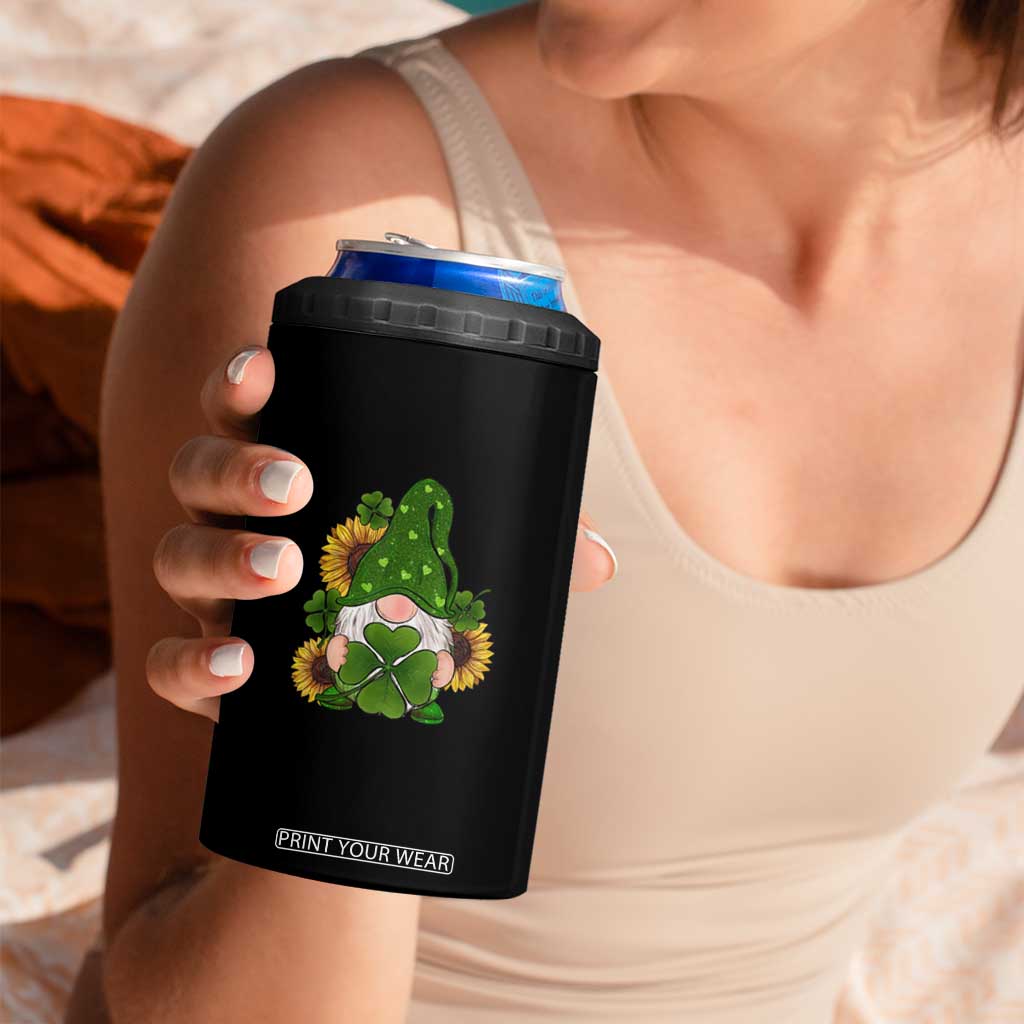 St Patrick's Day Cute Gnomes 4 in 1 Can Cooler Tumbler Holding Shamrock Sunflower TS02 Print Your Wear