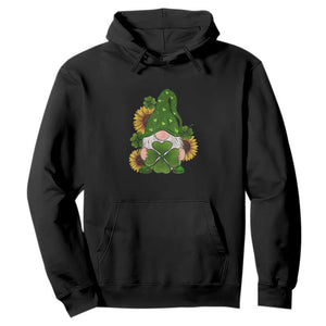 St Patrick's Day Cute Gnomes Hoodie Holding Shamrock Sunflower TS02 Black Print Your Wear