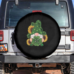 St Patrick's Day Cute Gnomes Spare Tire Cover Holding Shamrock Sunflower TS02 No hole Black Print Your Wear