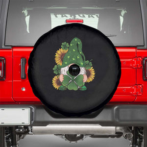 St Patrick's Day Cute Gnomes Spare Tire Cover Holding Shamrock Sunflower TS02 Black Print Your Wear