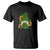 St Patrick's Day Cute Gnomes T Shirt Holding Shamrock Sunflower TS02 Black Print Your Wear
