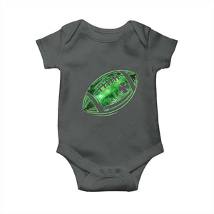 Lucky Shamrock Football Baby Onesie Irish Clover St Patricks Day Sport Lover TS02 Dark Heather Print Your Wear