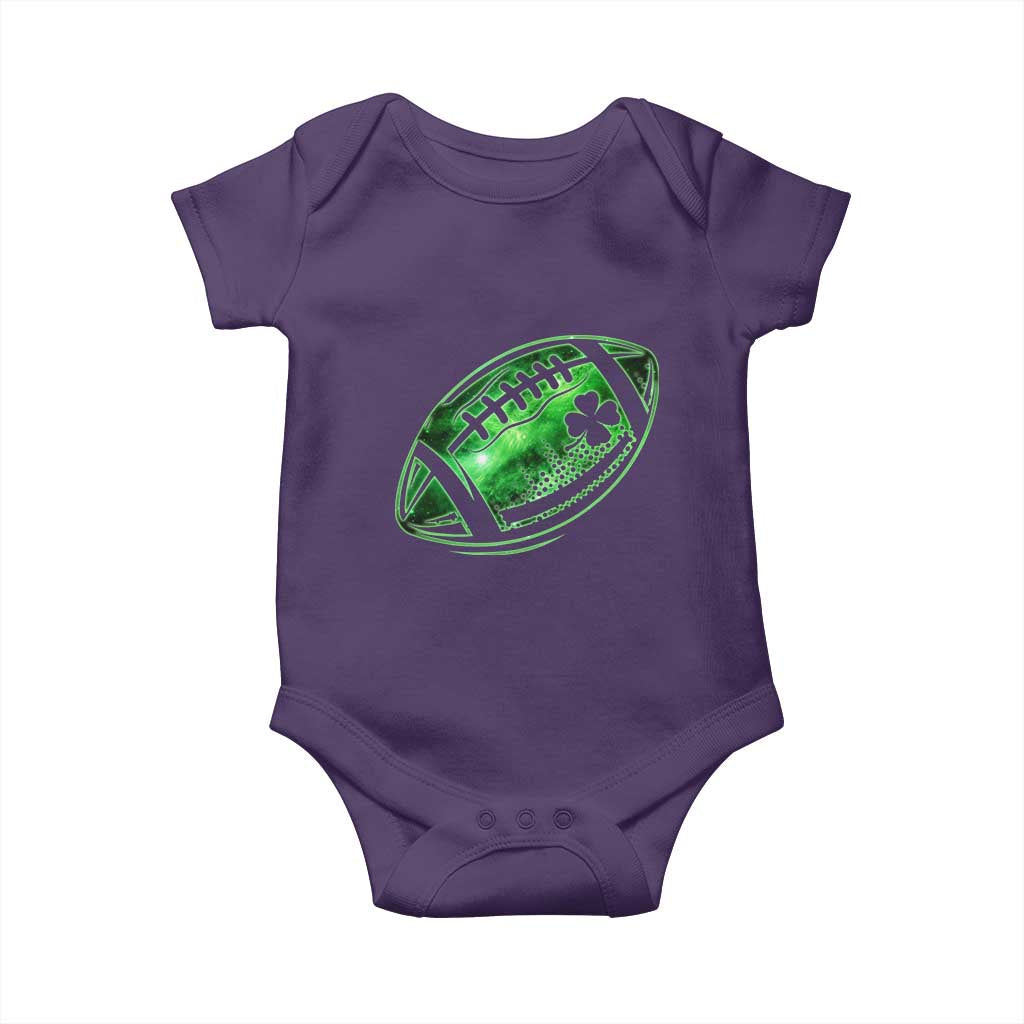 Lucky Shamrock Football Baby Onesie Irish Clover St Patricks Day Sport Lover TS02 Purple Print Your Wear