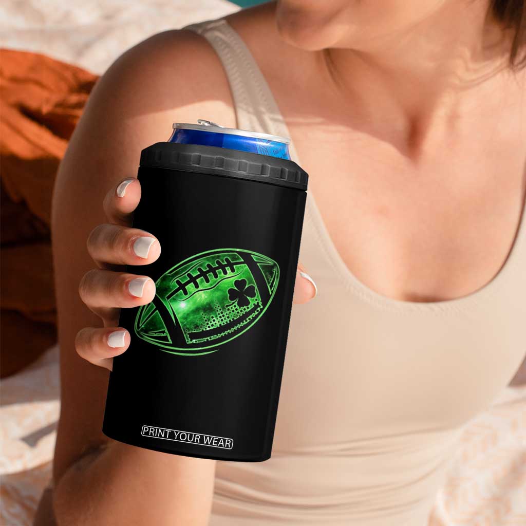 Lucky Shamrock Football 4 in 1 Can Cooler Tumbler Irish Clover St Patricks Day Sport Lover TS02 Print Your Wear