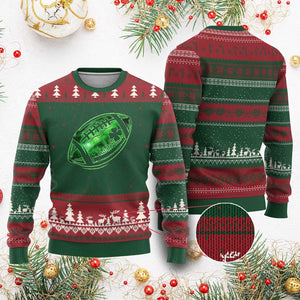 Lucky Shamrock Football Ugly Christmas Sweater Irish Clover St Patricks Day Sport Lover TS02 Red Green Print Your Wear