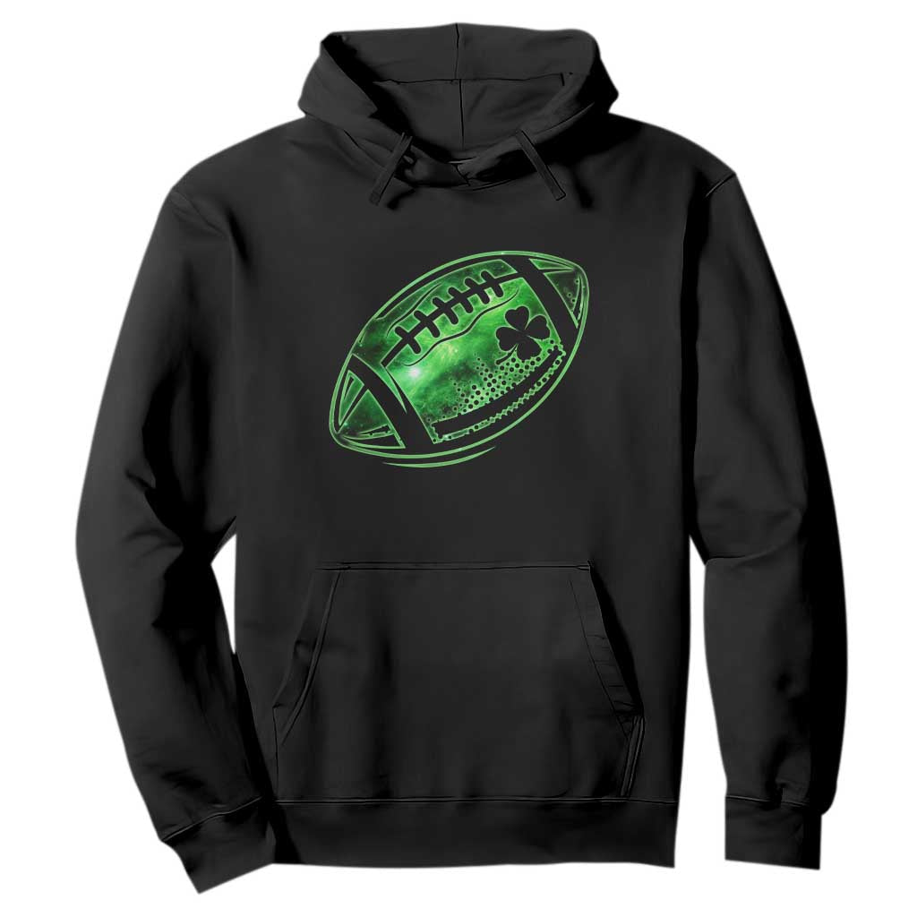 Lucky Shamrock Football Hoodie Irish Clover St Patricks Day Sport Lover TS02 Black Print Your Wear