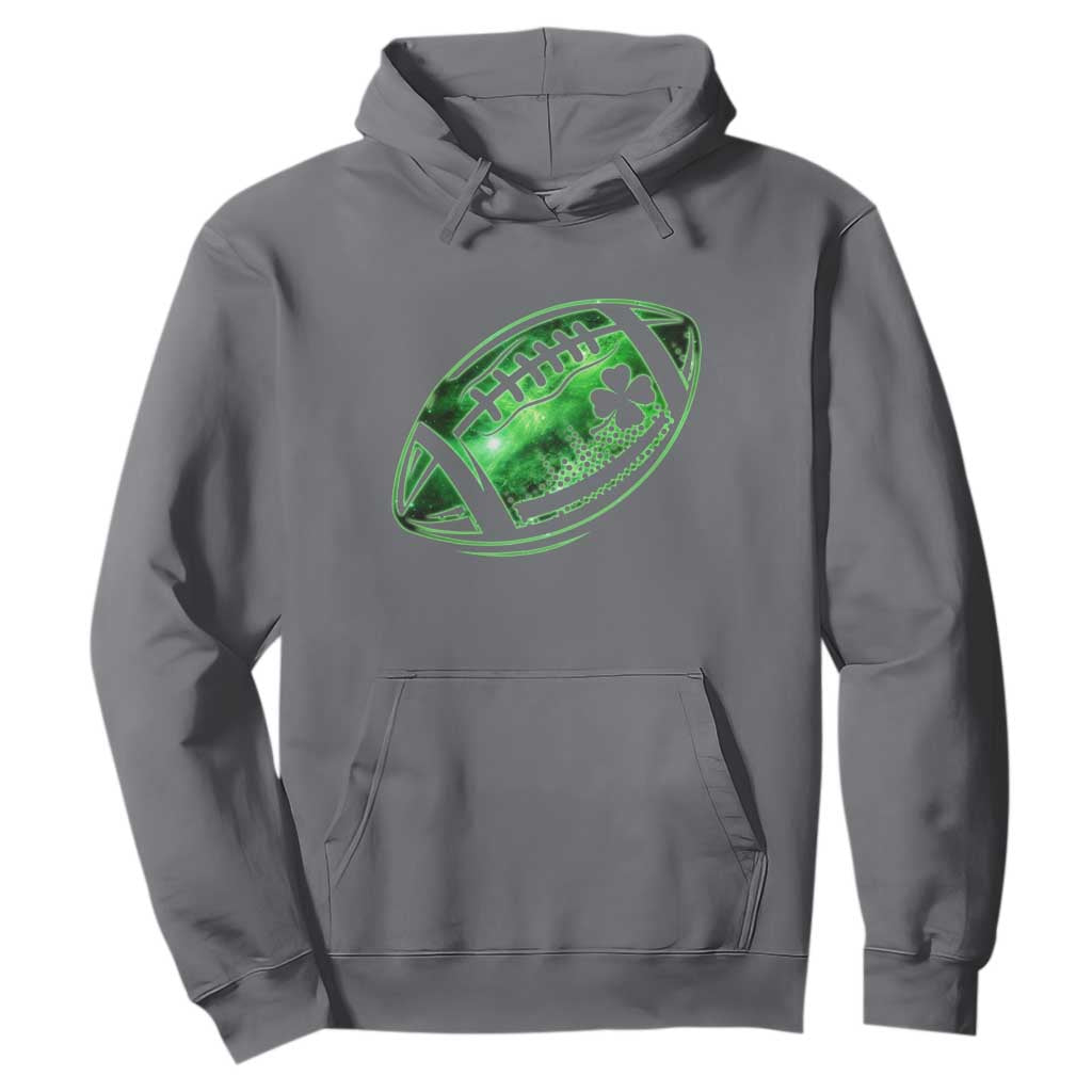 Lucky Shamrock Football Hoodie Irish Clover St Patricks Day Sport Lover TS02 Charcoal Print Your Wear