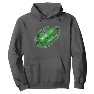 Lucky Shamrock Football Hoodie Irish Clover St Patricks Day Sport Lover TS02 Dark Heather Print Your Wear