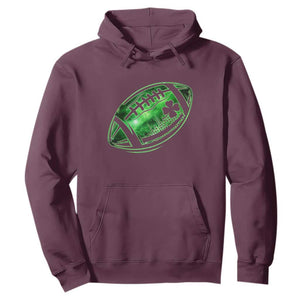 Lucky Shamrock Football Hoodie Irish Clover St Patricks Day Sport Lover TS02 Maroon Print Your Wear