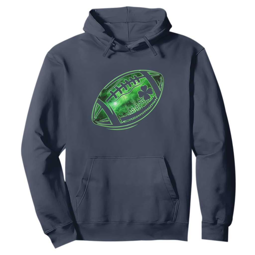 Lucky Shamrock Football Hoodie Irish Clover St Patricks Day Sport Lover TS02 Navy Print Your Wear