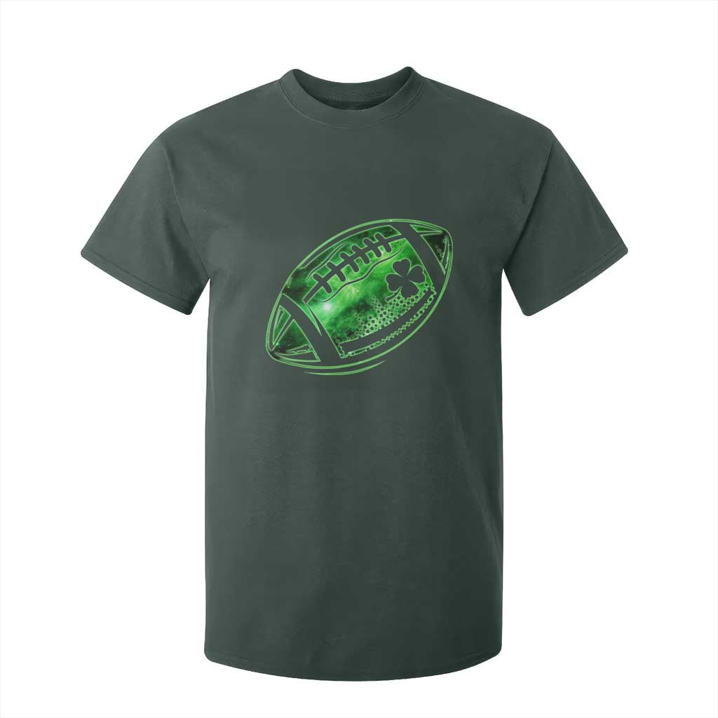 Lucky Shamrock Football T Shirt For Kid Irish Clover St Patricks Day Sport Lover TS02 Dark Forest Green Print Your Wear