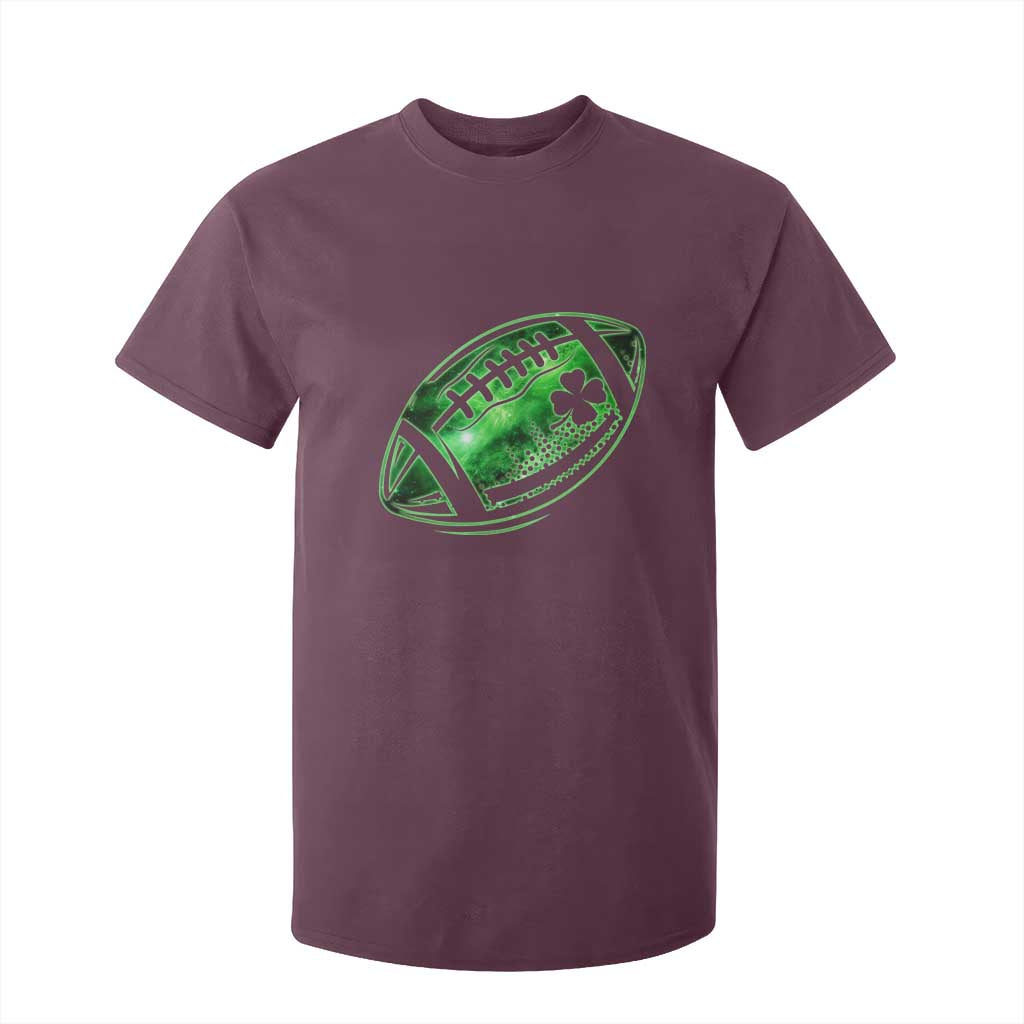 Lucky Shamrock Football T Shirt For Kid Irish Clover St Patricks Day Sport Lover TS02 Maroon Print Your Wear