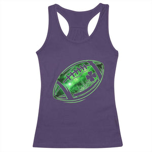 Lucky Shamrock Football Racerback Tank Top Irish Clover St Patricks Day Sport Lover TS02 Purple Print Your Wear