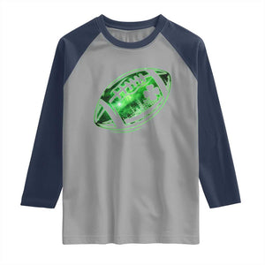 Lucky Shamrock Football Raglan Shirt Irish Clover St Patricks Day Sport Lover TS02 Sport Gray Navy Print Your Wear