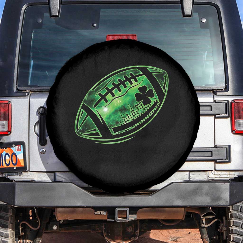Lucky Shamrock Football Spare Tire Cover Irish Clover St Patricks Day Sport Lover TS02 No hole Black Print Your Wear