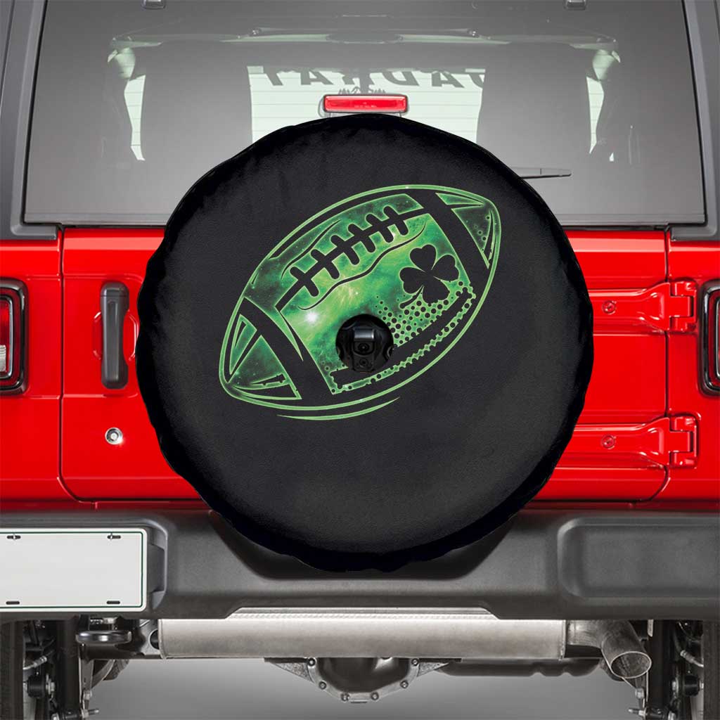Lucky Shamrock Football Spare Tire Cover Irish Clover St Patricks Day Sport Lover TS02 Black Print Your Wear