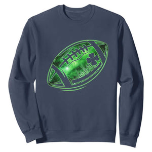 Lucky Shamrock Football Sweatshirt Irish Clover St Patricks Day Sport Lover TS02 Navy Print Your Wear