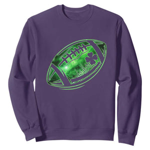 Lucky Shamrock Football Sweatshirt Irish Clover St Patricks Day Sport Lover TS02 Purple Print Your Wear