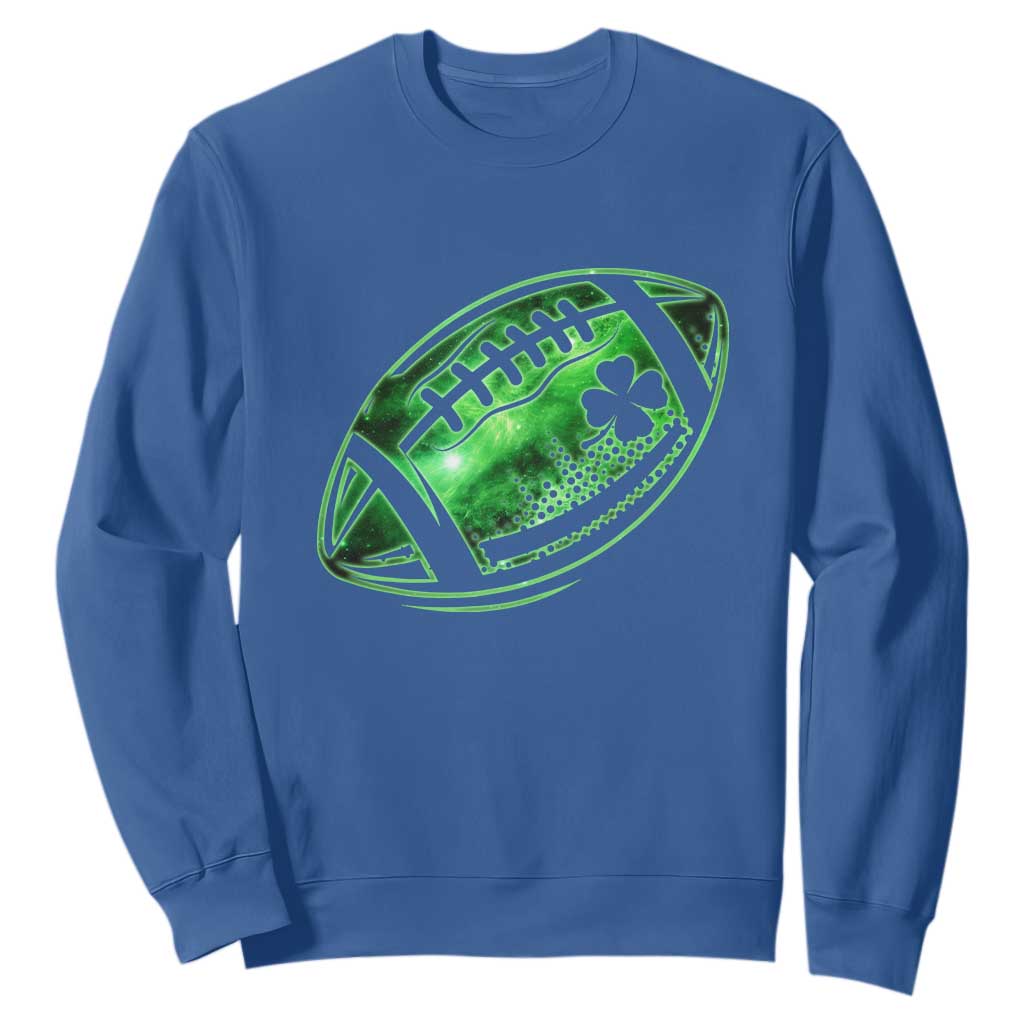 Lucky Shamrock Football Sweatshirt Irish Clover St Patricks Day Sport Lover TS02 Royal Blue Print Your Wear