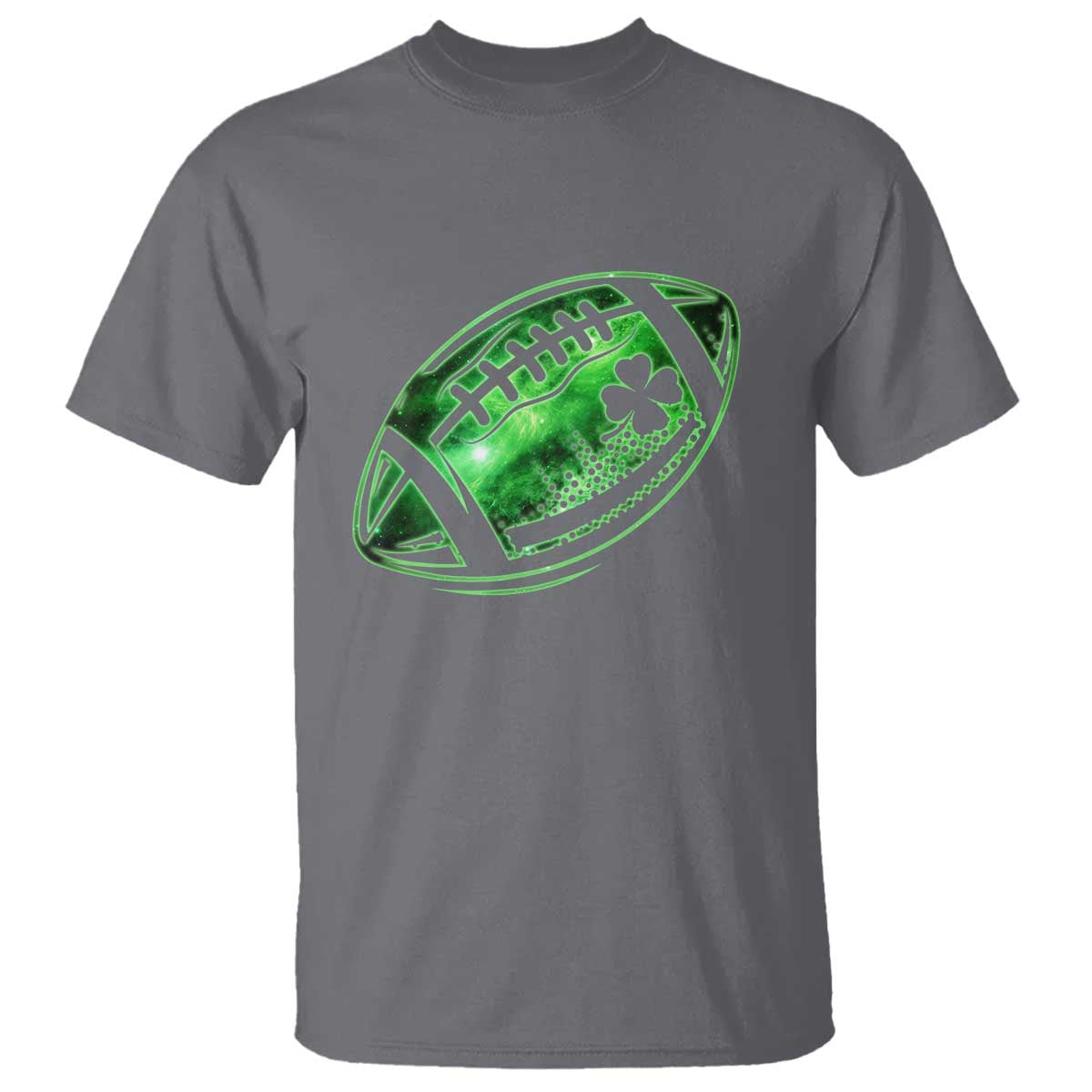 Lucky Shamrock Football T Shirt Irish Clover St Patricks Day Sport Lover TS02 Charcoal Print Your Wear
