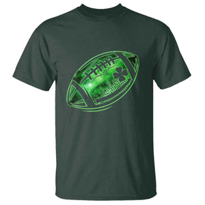 Lucky Shamrock Football T Shirt Irish Clover St Patricks Day Sport Lover TS02 Dark Forest Green Print Your Wear