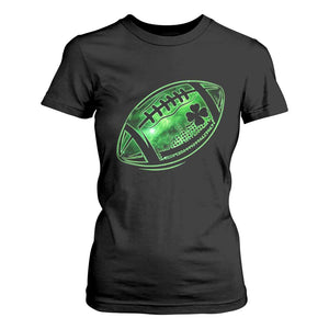 Lucky Shamrock Football T Shirt For Women Irish Clover St Patricks Day Sport Lover TS02 Black Print Your Wear